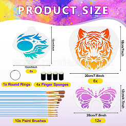 24 pièce 24 styles de pochoirs de peinture pour visage d'animal&nbsp;DIY-DO0001-03