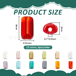 72 Stück 12 Farben K9-Glas&nbsp;SWAR-PH0001-02