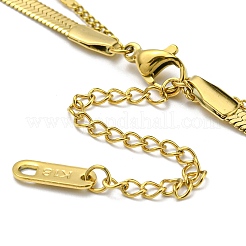 Collane a doppio strato in acciaio inossidabile 304 a spina di pesce e catene a maglie&nbsp;NJEW-K257-01G