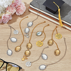 Decorazione pendente con cappuccio di laurea in lega ovale&nbsp;HJEW-AR00003