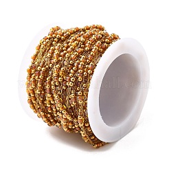Chaînes faites à la main en acier inoxydable 304 et perles de verre&nbsp;CHS-L031-01G-02