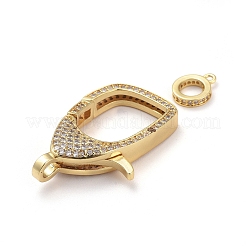 Fermoir pince de homard en laiton avec zircone cubique de micro pave&nbsp;ZIRC-F110-94G-04