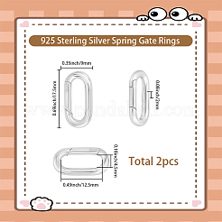 2 pieza 925 anillos de resorte de plata esterlina&nbsp;STER-SC0001-63