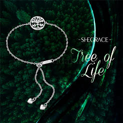 Braccialetti con cursore in argento sterling placcato rodio 925&nbsp;JB619A