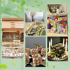 20 Stück natürliche runde Holzkugel&nbsp;WOOD-GA0001-59