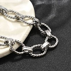 Bracelets à maillons ovales en acier inoxydable 304 pour femmes&nbsp;BJEW-R021-09P