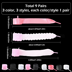 9 Paar Schnürsenkel aus Polyester/Organza in 9 Stilen&nbsp;AJEW-SP0003-94