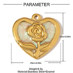 Pendentifs en acier inoxydable 304 émaillés&nbsp;STAS-OY006-57G
