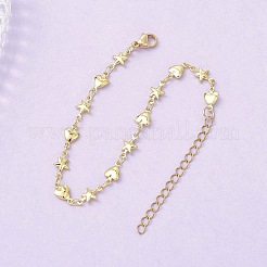 Messing-Gliederkettenarmbänder für Frauen&nbsp;BJEW-JB12746