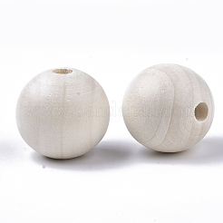 Natürliche unfertige Holzperlen&nbsp;WOOD-S651-A25mm-LF