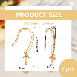 1 Paar 925 Sterling Silber Ohrhaken&nbsp;STER-BC0003-59G
