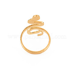 Ionenplattierung (IP) 304 Edelstahl Schlange weit offen Manschette Ring für Frauen&nbsp;X-RJEW-S405-160G