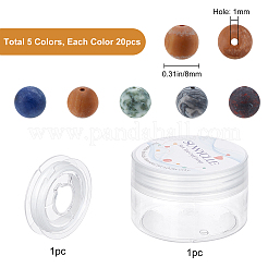 Kit fai da te per realizzare braccialetti elastici con pietre preziose rotonde&nbsp;DIY-SC0014-39