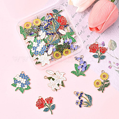24pcs 6 Arten Zinklegierungs-Emaille-Anhänger&nbsp;ENAM-SC0007-33