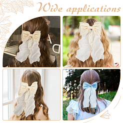 2 Stück 2 Farben große Haarspangen aus Organza mit Schleife&nbsp;AJEW-CP0008-32
