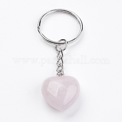 Natürlicher Rosenquarz keychain&nbsp;KEYC-F019-02J