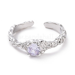 Anello a polsino aperto con zirconi&nbsp;RJEW-D119-10P