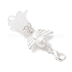 Décorations suspendues en forme d'ange en acrylique givré et perles de verre&nbsp;HJEW-JM03490-01