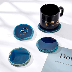 Estera de la taza de bebidas de ágata en rodajas teñidas&nbsp;G-WH0028-01