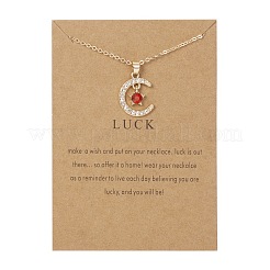 Colliers avec pendentif en pierre de naissance en alliage de strass en forme de lune et d'étoile&nbsp;WG0039E-01