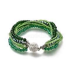 Braccialetti multi-filo di perle di vetro&nbsp;BJEW-H203-03S-01