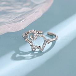 Messing Micro Pave klare Zirkonia Manschette offene Ringe&nbsp;WG50B06-01