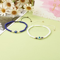 Verstellbare Armbänder aus geflochtenen Perlen aus Nylongarn&nbsp;BJEW-JB06440