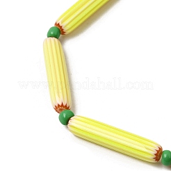 Perles chevron en fil de verre faites à la main&nbsp;LAMP-Z019-01-07