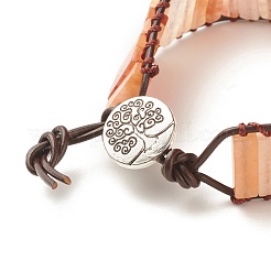 Bracelet rectangle en perles de cornaline naturelle&nbsp;BJEW-JB08198-05