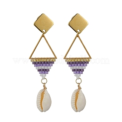 Boucles d'oreilles pendantes en verre tissé pour femmes&nbsp;EJEW-MZ00793-02