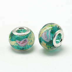 Handgefertigte Goldsand lampwork europäischen Perlen&nbsp;LAMP-T004-36A