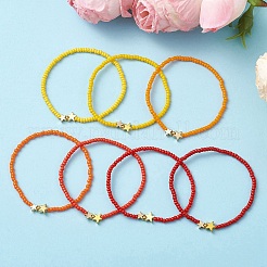 7 bracelet extensible en perles de rocaille en verre pour femme&nbsp;BJEW-MZ00279
