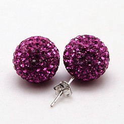 925 orecchini a bottone in argento sterling con strass di cristallo austriaco&nbsp;SWARJ-D470-502