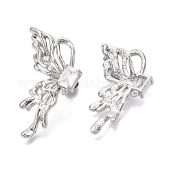 Schmetterlings-Ohrstecker aus Messing mit Pflastersteinen und klarem Zirkonia&nbsp;KK-N232-450P