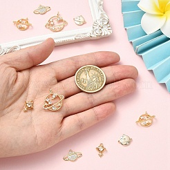 5pcs 5 styles pendentifs en laiton micro pavé de zircone cubique&nbsp;KK-YW0004-16