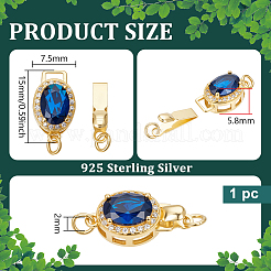 1 fermoir boîte en argent sterling avec micro pavé de zircones cubiques&nbsp;STER-BC0004-29G-01