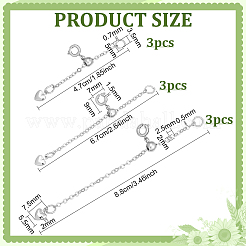 9 pz 3 stili estremità in ottone e acciaio inossidabile con catena&nbsp;FIND-BC0019-60