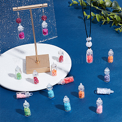 DIY-Sets zur Herstellung von Halsketten aus gewachster Polyesterschnur und Wunschflaschenanhängern aus Glas&nbsp;DIY-UN0007-82