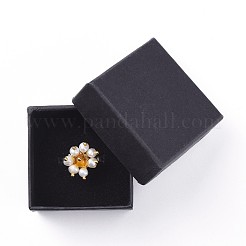 Verstellbare natürlichen Citrin Fingerringe&nbsp;RJEW-JR00291-05