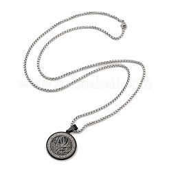 Colliers avec pendentif constellation en acier inoxydable rétro mandala 201 pour femmes et hommes&nbsp;NJEW-M223-01L