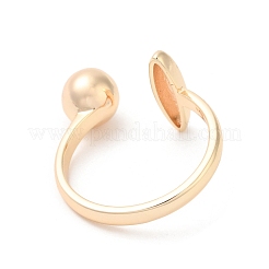 Anillos abiertos ovalados y redondos de latón para mujer&nbsp;RJEW-G288-03G