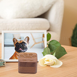 Quadratische magnetische Aufbewahrungsboxen aus Holz mit Pfotenabdruck und Tierfell-Andenken mit 3 Wunschflasche aus Glaskorken&nbsp;CON-WH0089-172