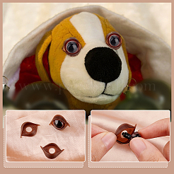 Halbrunde Bastel-Sicherheitsaugen und Augenlid-Sets aus Kunststoff&nbsp;DOLL-WH0002-12B