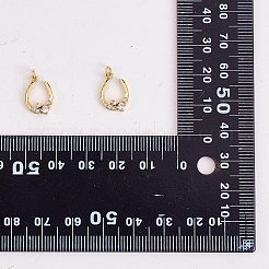 Placage de crémaillère en laiton micro pavé pendentifs en zircone cubique claire&nbsp;ZIRC-SZ0004-04