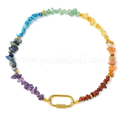 Colliers naturels avec pierres synthétiques pour 7 chakra&nbsp;NJEW-JN06640