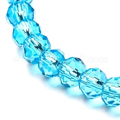 Braccialetto elasticizzato con perline rondelle in vetro sfaccettato per bambino&nbsp;BJEW-JB06807-08