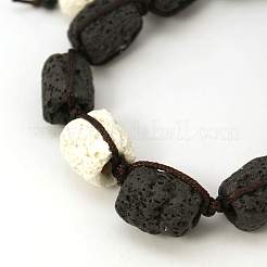 Bracelets de perles de pierre de lave&nbsp;BJEW-D257-2