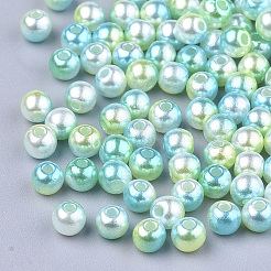 Perles en plastique imitation perles arc-en-abs&nbsp;X1-OACR-Q174-10mm-03