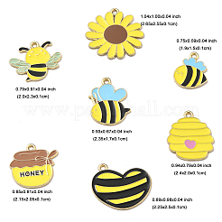 14 pieza de 7 estilos de colgantes de esmalte de aleación con temática de abejas&nbsp;FIND-FP0002-83