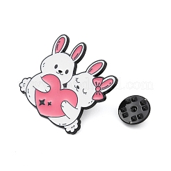 Spille smaltate a forma di abbraccio di animale carino con cuore&nbsp;PALLOY-D361-01EB-04